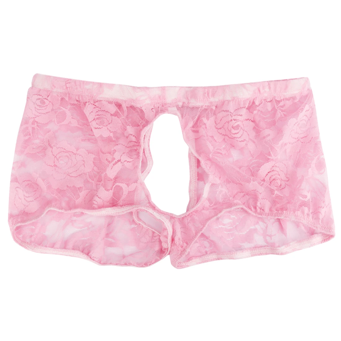 Sexy Panties Men Sissy Erotic Sheer Lace Floral Boxer Shorts Underwear Hot Open Butt Underpant with Penis Hole Gay Slip Lingerie
