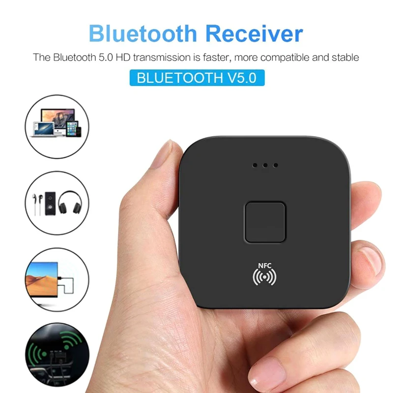 

Bluetooth 5.0 Receiver Wireless 3.5mm Jack AUX NFC to 2 RCA Audio Stereo Adapter For Car TV Speakers Auto