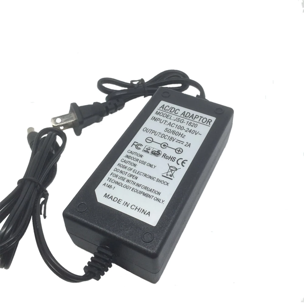 18 в 2A AC DC адаптер конвертер зарядное устройство Psu СВЕТОДИОДНЫЙ монитор 18 в адаптер питания импульсный источник питания тип таблицы ЕС/США штекер