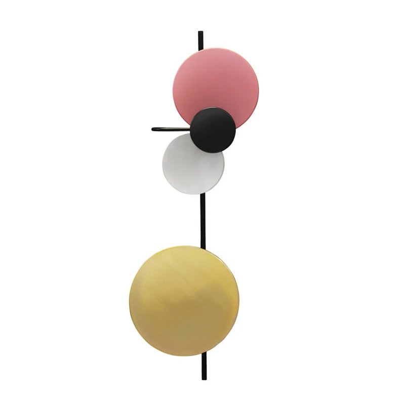 

Nordic Modern Simple Creative Wall Lamp Colorful Round Disc Wall Mounted Llight Corridor Kids Room Parlor Decoration Wall Light