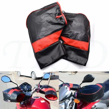 

Motorcycle handlebar set winter warm thick warm leather windproof waterproof moto gloves For Kawasaki ZX1400 ZX14R ZZR1400