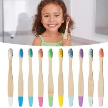 10 шт зубная щетка из натурального бамбука Экологически чистая низкоуглеродистая зубная щетка для путешествий мягкая щетина для детей зубная щетка для ухода за полостью рта