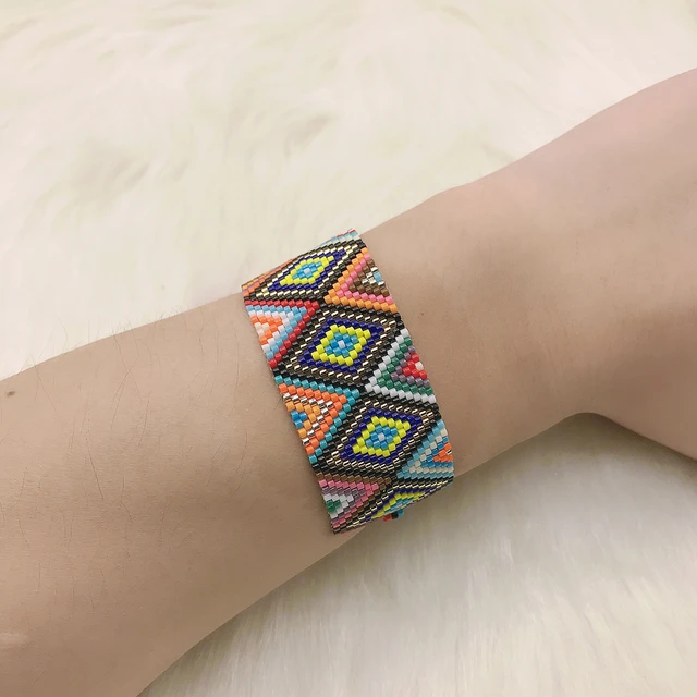 Women Bracelet MIYUKI Bead Bracelets Geometric Pattern Pulseras Mujer Moda  Handmade bracelet - AliExpress