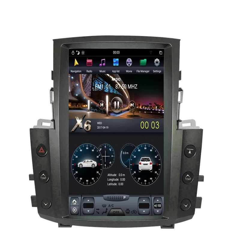 Sale NAVITOPIA 12.1inch 4G+64GB Tesla Style Vertical Screen Android 8.1 Car DVD GPS Navigation for Lexus LX570 7