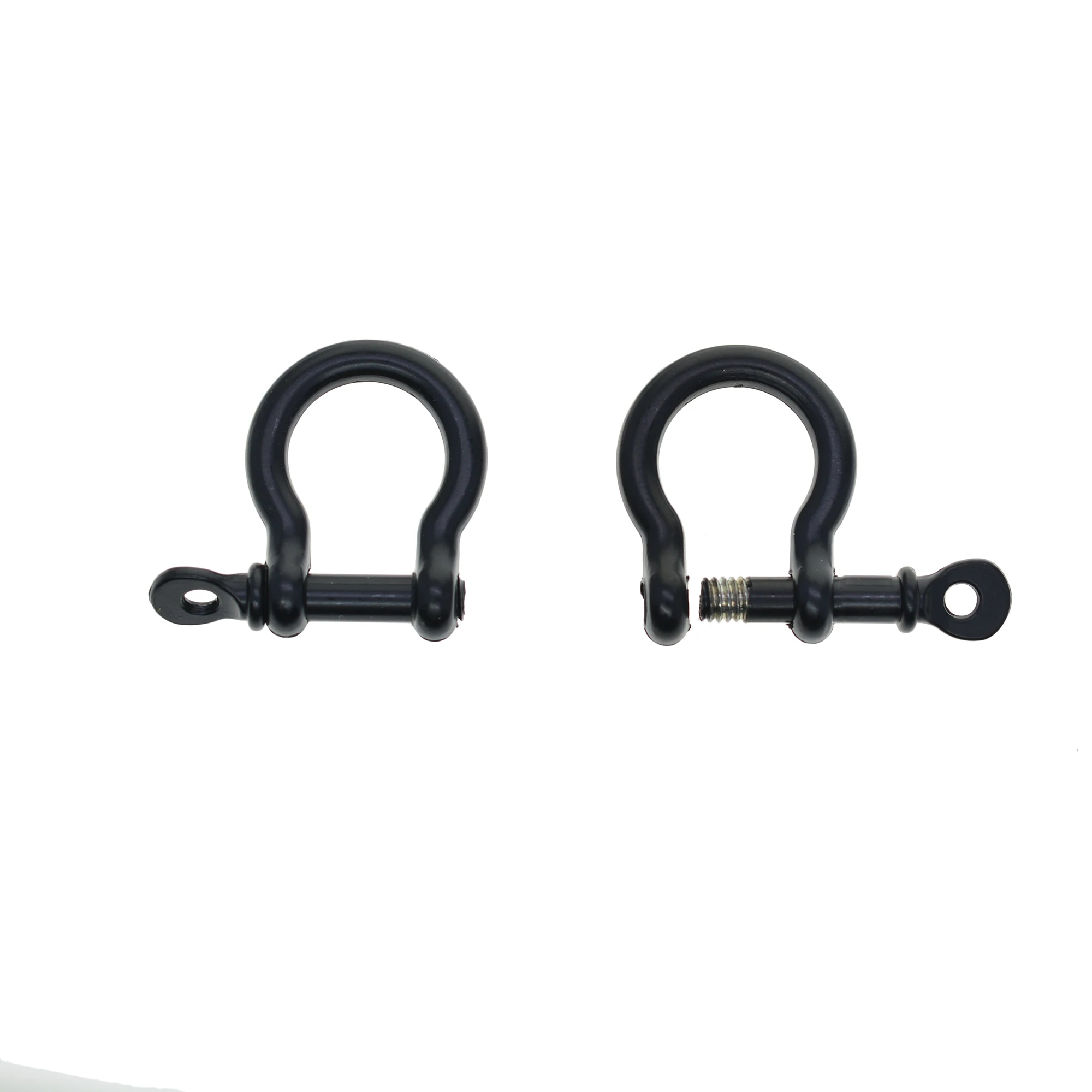 wholesale 50 Black alloy screw pin lock U hook shackle leather bangle connector joint horse shoe keychain lanyard FOB EDC DIY