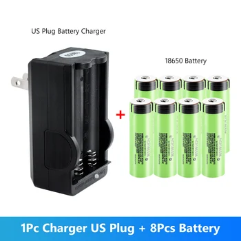 

8Pcs 3.7V 20A 3400mAh NCR 18650B Battery +18650 Charger US/EU/USB Type For Aerial Model Audio Equipment Headlamp Flashlight