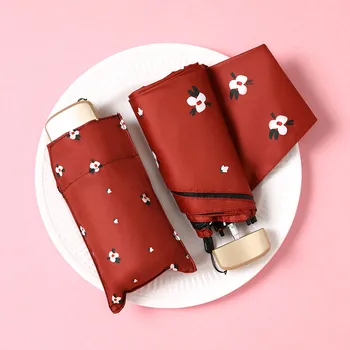 

Flower language Quality Folding Umbrella For Women Travel Anti-UV Windproof Rain Modish Female Sun Girl Parasol Pocket Umbrellas