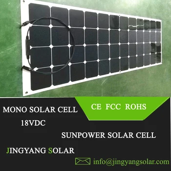 

High Efficiency Light weight Solar Panel Bright Solar Sunpower Cell 100W Flexible Solar Panel for RV Yacht and Bus Station