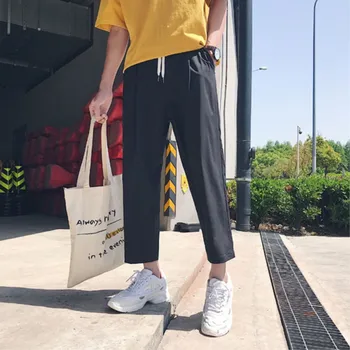

Zogaa 2019 New Men's Straight-leg Pants Ankle-Length Pants Korean Style Casual Loose Pants Wild Leg Joggers Straight Trousers