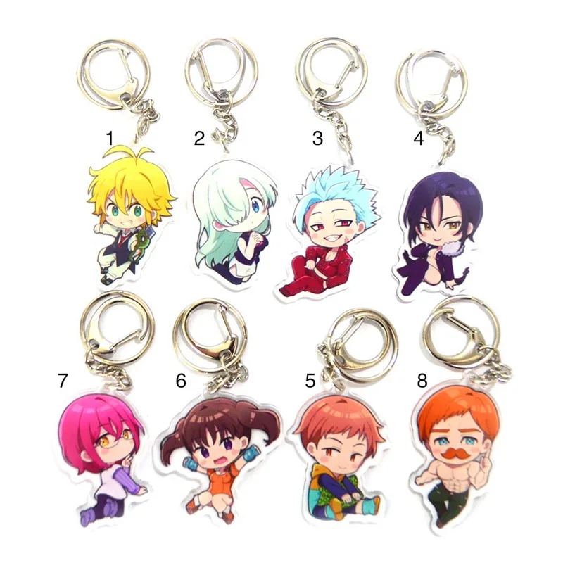 Llavero De Dibujos Animados De The Seven Deadly Sins Llavero Acrilico Kawaii Accesorios Colgantes De Moda Para Llaves Llaveros Aliexpress