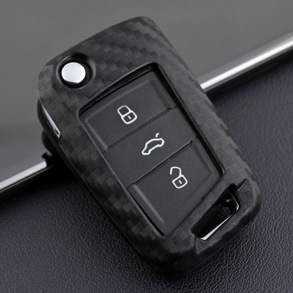 Чехол для ключей автомобиля Skoda Octavia Kodiaq против царапин из углеродного волокна