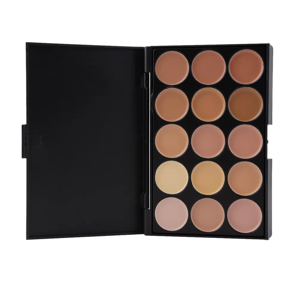 2019NEW Professional 15 Color Concealer Palette Facial Face Cream Makeup Base Palettes+10pcs Brushes+Puff Cosmetic Makeup Set