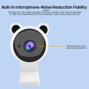 

Cute Panda Camera 1080P Free Drive With Microphone HD Online Course Teaching USB Network Computer Camera Live Video Conference