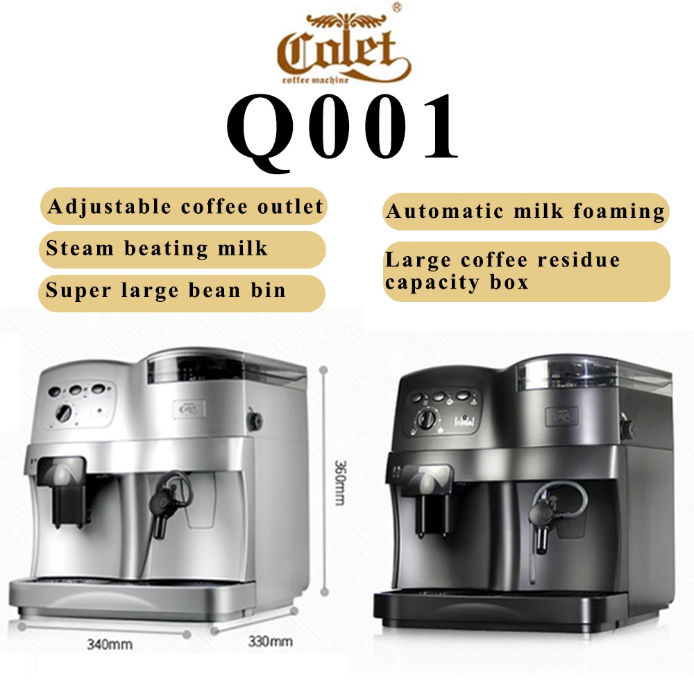 

Автоматическая кофемашина Calet CLT-Q001, домашняя, итальянская, американская, коммерческая, свежемолотая кофейная зерна с одной кнопкой