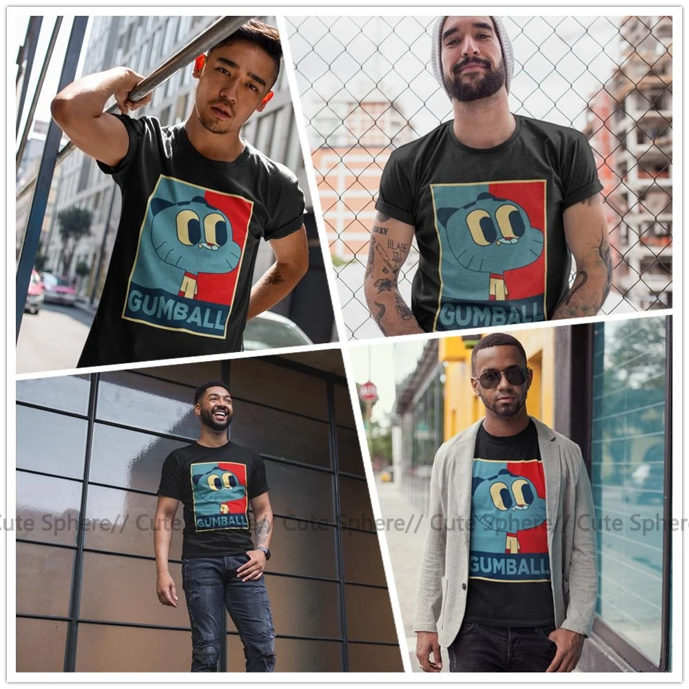 Gumball удивительный мир футболка удивительный мир Gumball 15 футболка с гамболом печатная мужская пляжная хлопковая Футболка 6xl