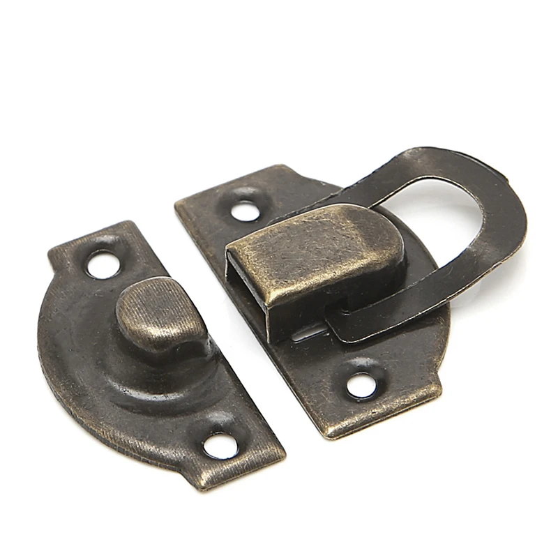 Box Latch Clasps Antique Iron Jewelry Box Padlock Hasp Locked Wooden Wine Gift Handbag Buckle Hardware Accessories 10Pcs jewelry box hasps