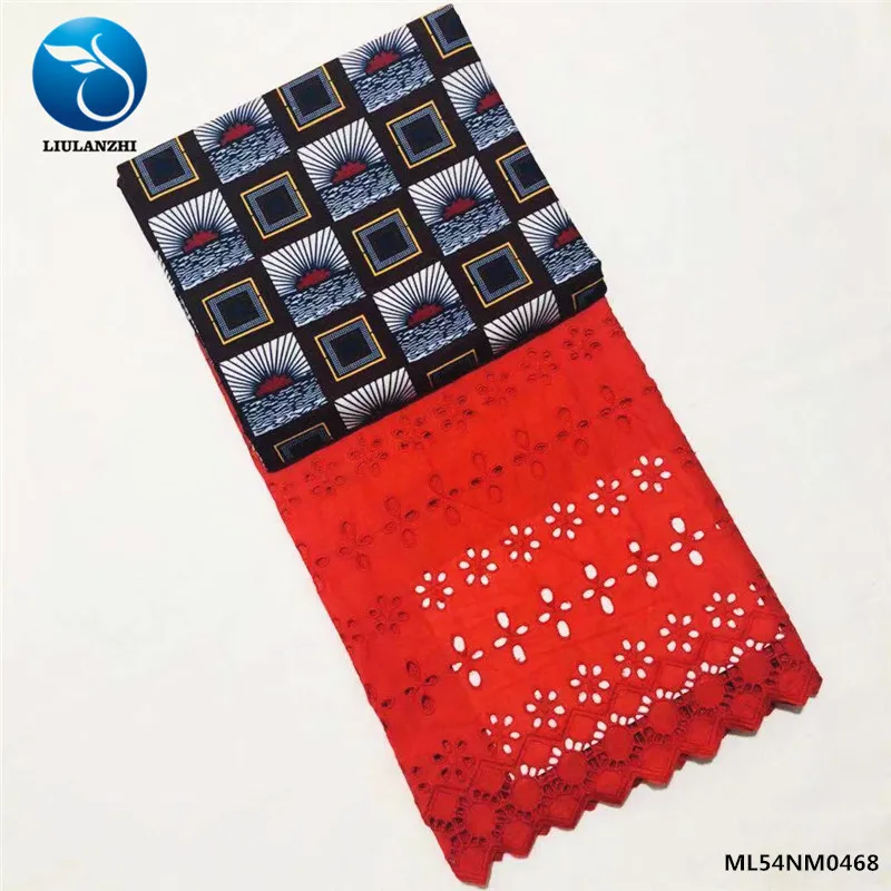 LIULANZHI Африканская Хлопковая ткань Анкара воск дизайн 3 ярдов сухие кружева вуаль ткань вышивка Африканские кружева 2,5 ярдов ML54NM0457-84 - Цвет: ML54NM0468