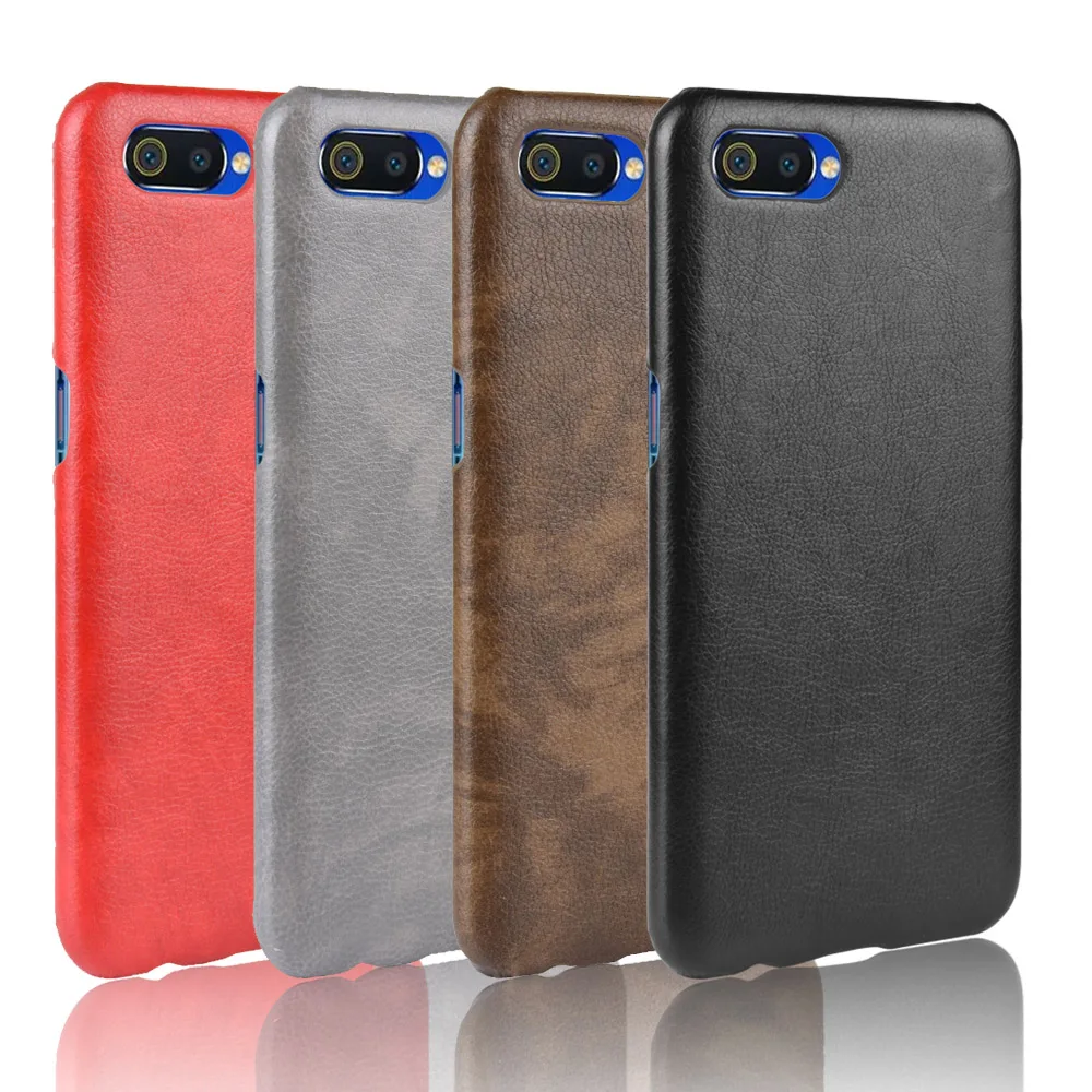 

For Realme C2 Case Litchi Skin Pattern PU Leather and PC Book Cover For OPPO Realme C2 C 2 RealmeC2 RMX1941 Phone Case