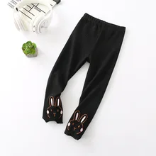 Леггинсы; детские леггинсы с вышитым кроликом; K7966