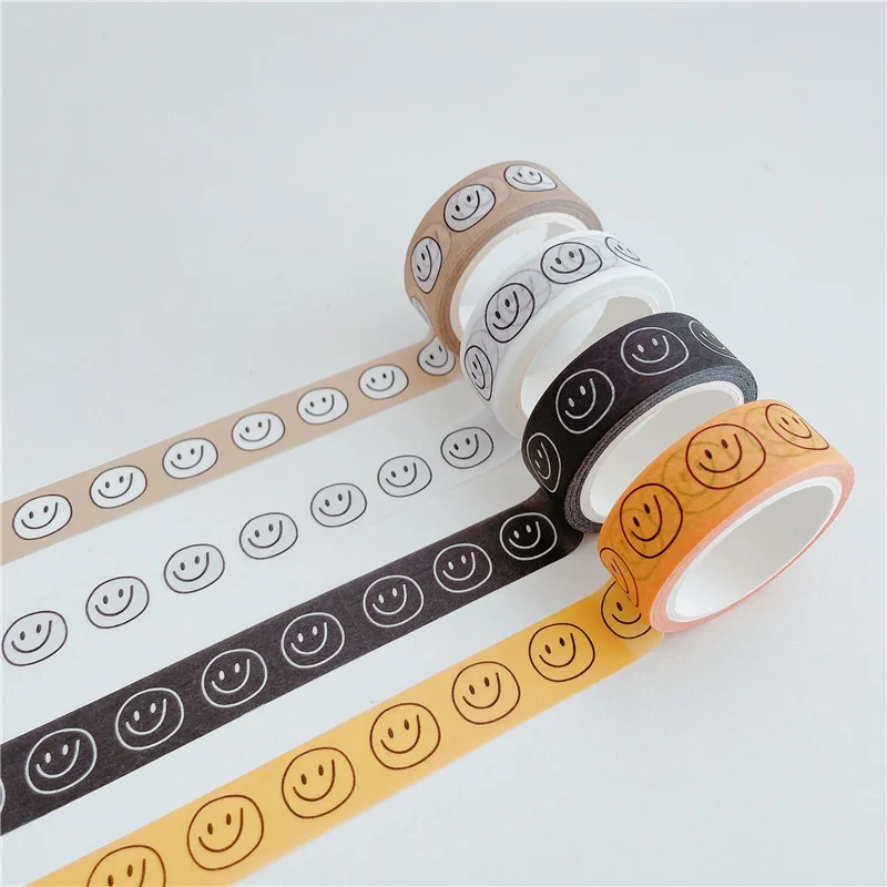Ins Simple Cartoon Comic Smiley Washi Tape Scrapbooking DIY Decor Journal Korean Tape Cute Tape Paper Diary Stationery Sticker