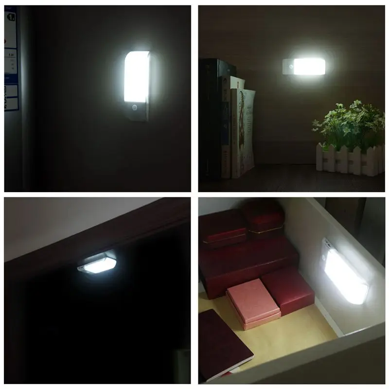 12LED USB Перезаряжаемый индукционный датчик движения ночник для шкафа лампа 3 светильник ing режимы желтый светильник