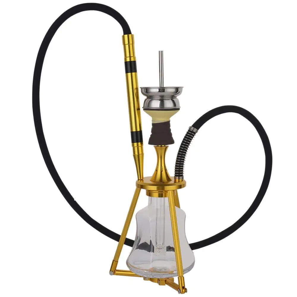 Gold Кальян набор маленький размер Chicha алюминиевый сплав нержавеющая сталь кальян molasse Ловец шланг наргиле аксессуары Горячая Распродажа - Цвет: Gold