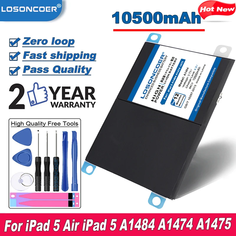 Аккумулятор A1484 10500 мАч для планшета Apple iPad 5 Air 1 iPad5 A1474 A1475 A1476 A1822 A1823 A1893 A1954 батареи |
