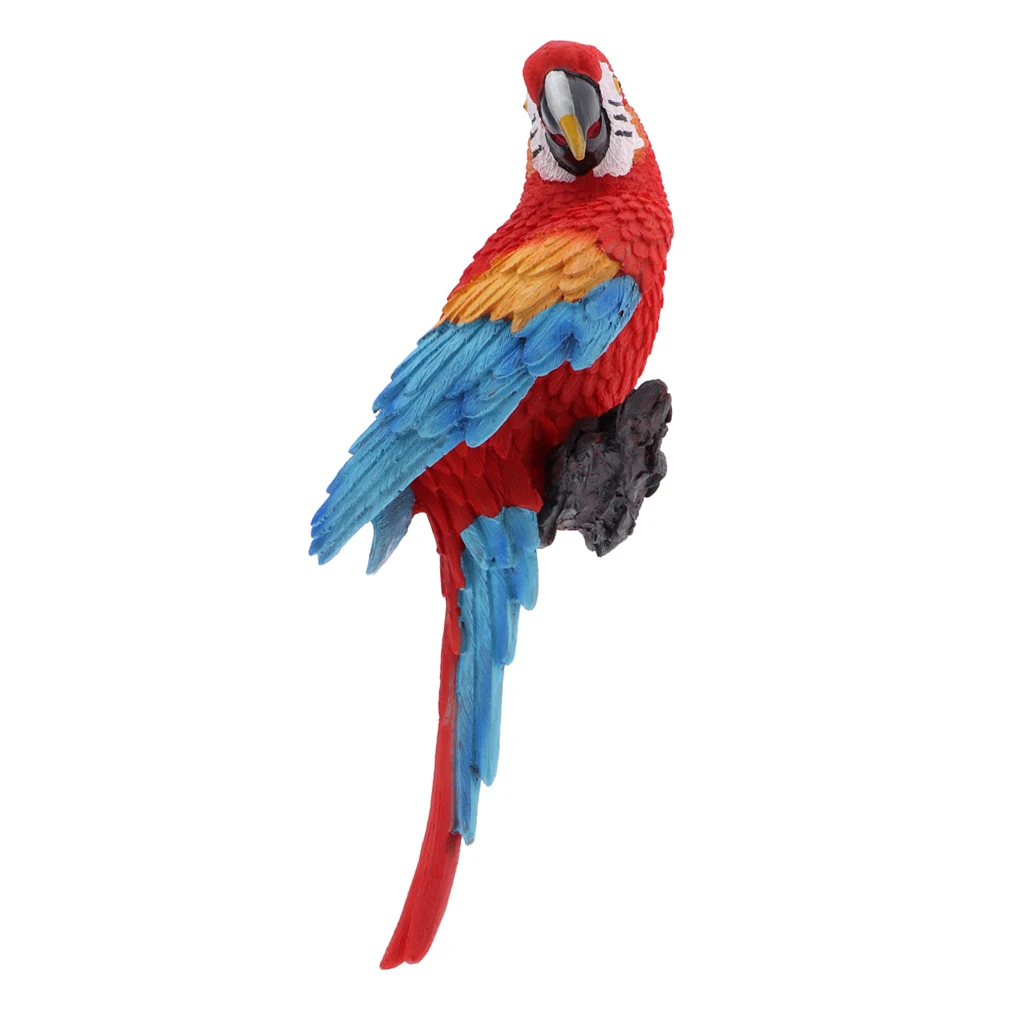 Parrot Statue Sculpture Standing on branches for Patio Garden Lawn and Nature Lovers Tropical Bird Collectors Gift