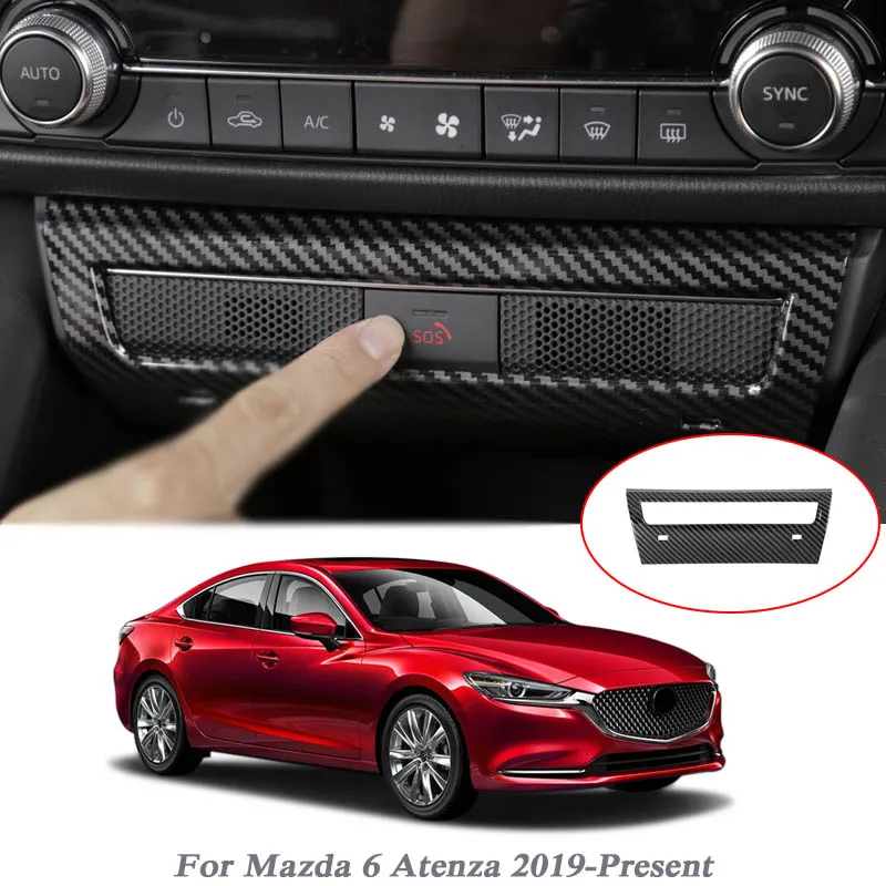 Автомобильный Стайлинг ABS хром для Mazda 6 Atenza-Н. В. Автомобильный Центральный контроль SOS Панель рамка блестки крышка авто аксессуары