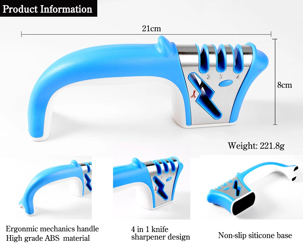 XITUO точилка профессиональная 4 в 1 ручная точилка нержавеющая сталь АБС-пластик кухонный нож повара Заточка Керамический СИП ремонтный нож