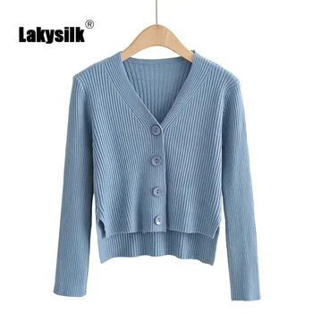 

Brand Knitted Cardigan Sweaters Female V-neck Solid Irregular Slim Outerwear Lady Fashion Casual Autumn Winter Cardigan 2020
