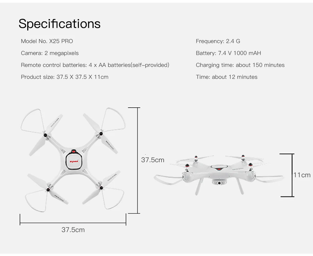 Syma X25pro Gps Радиоуправляемый Дрон с регулируемой камерой 720p Hd Wifi, план полета, контроль высоты, Радиоуправляемый квадрокоптер, вертолет, Дрон