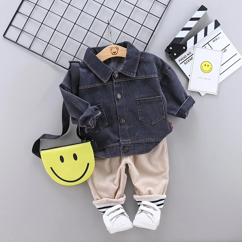 

IENENS Baby Boy Jeans Clothes Set Denim Jacket + Pants Suit Kids Cowboy Clothing Outfit Children Autumn Clothes 1 2 3 4 Years