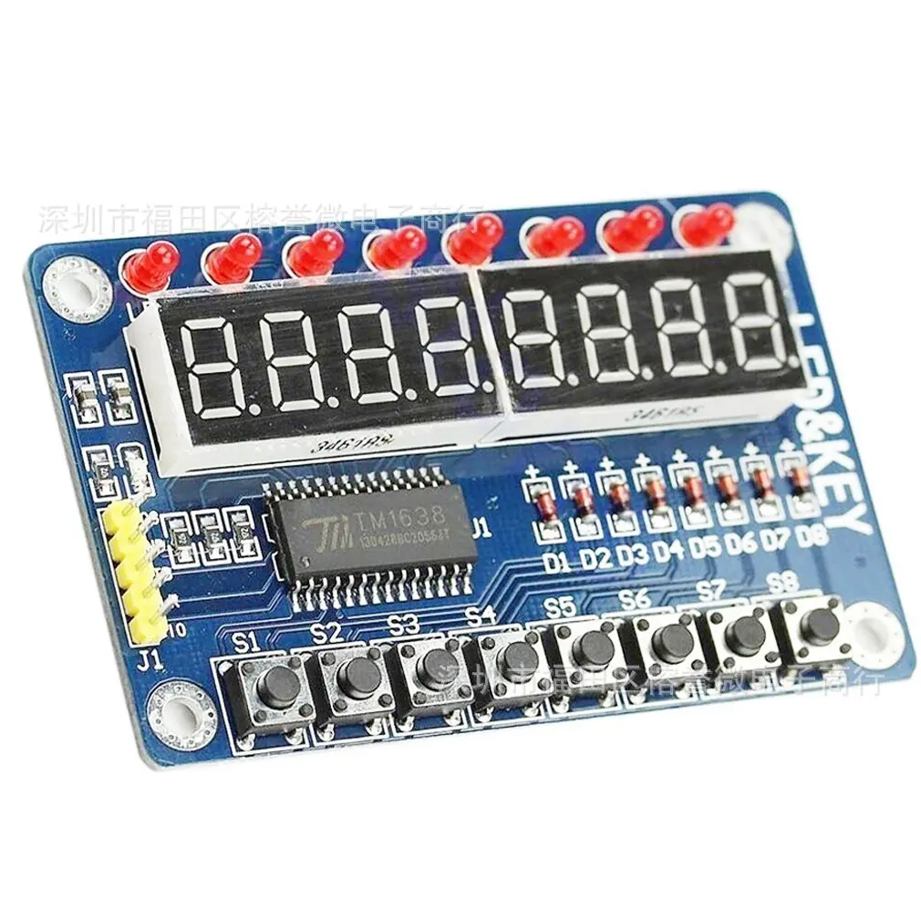 

TM1638 Button Digital Tube LED Display Module (8-Bit Digital Tube \ LED \ Button)