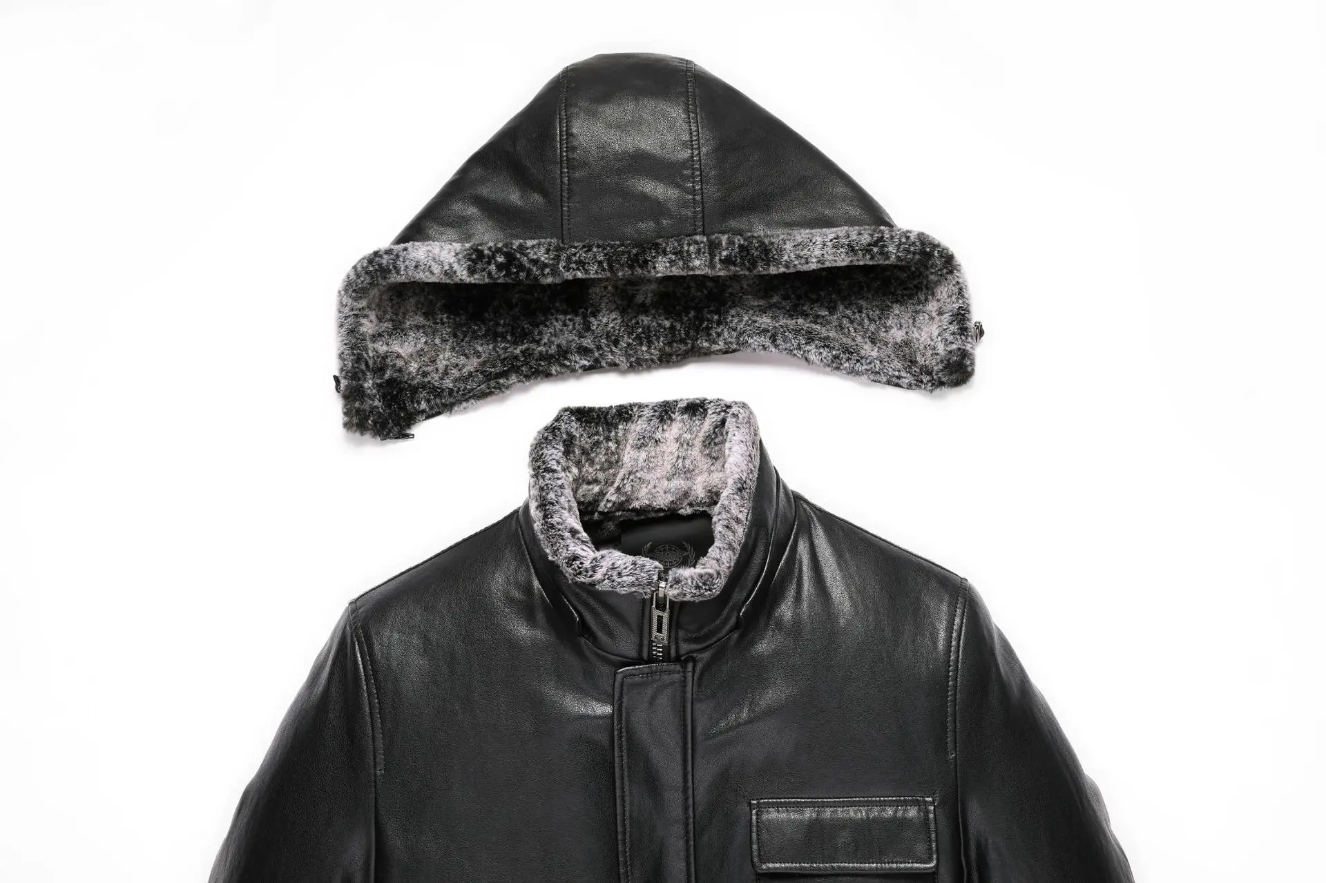9166 New Fashion Winter Clothing Plus Size Men's Sheepskin Leather Coat Middle and Long Snow Rabbit Fluffy Fur Jacket