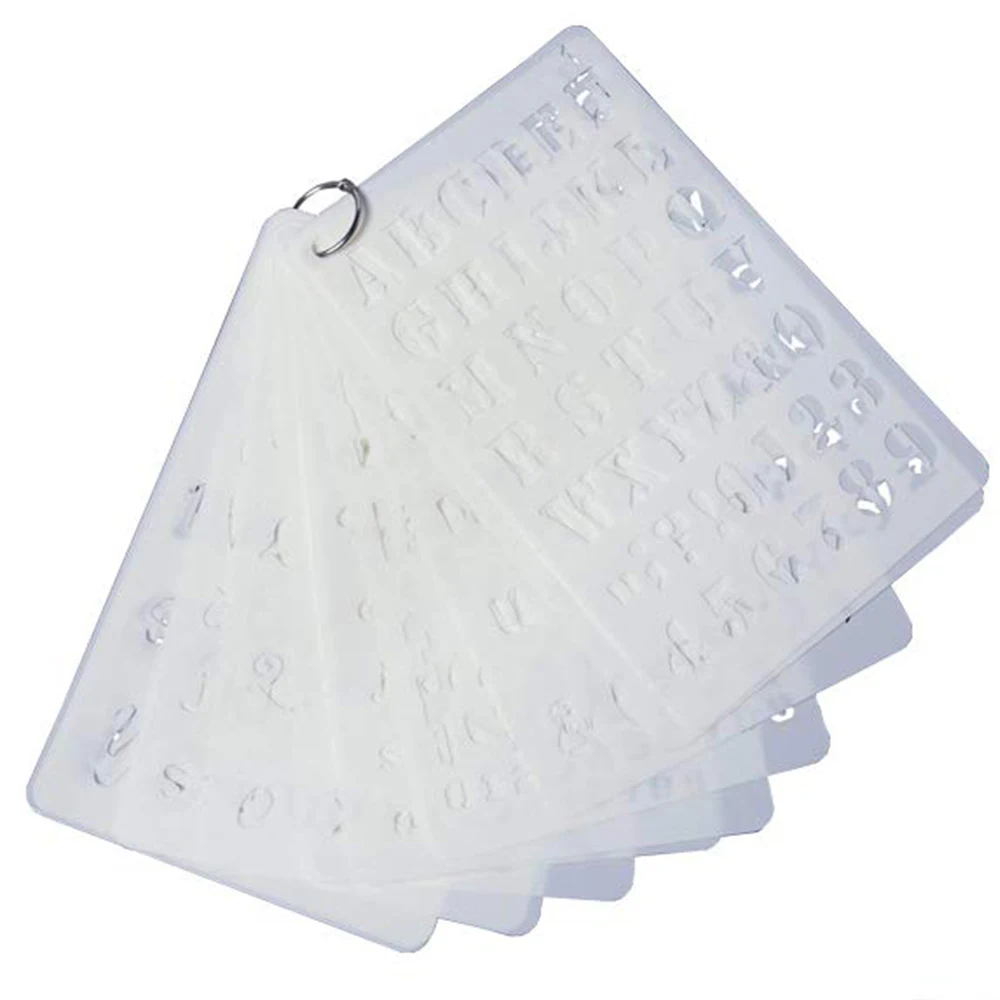 알파벳 숫자 스텐실 템플릿 플라스틱 플래너, 노트북 일기 스크랩북 공예 프로젝트, DIY 드로잉 페인팅, 12 개