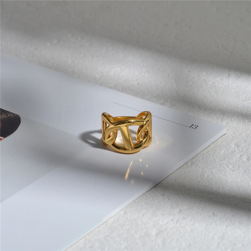 Женское большое кольцо с тремя кольцами простое массивное ювелирное изделие для