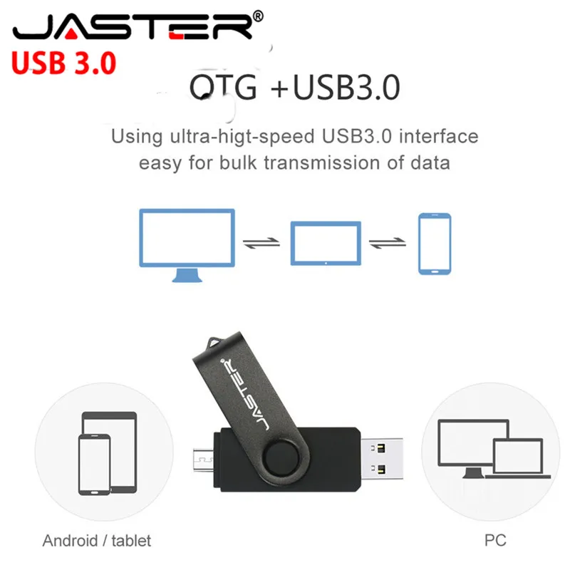 Флэш накопитель JASTER USB 3 0 с логотипом клиента OTG Usb 4 ГБ 8 16 32 64 флэш для мобильного