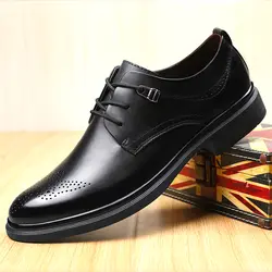 Деловая модельная мужская обувь классические кожаные мужские костюмы обувь для улицы модные модельные туфли на шнуровке мужские оксфорды