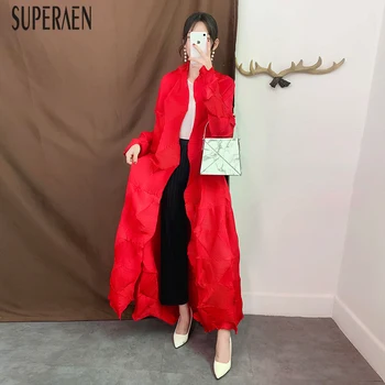 

SuperAen Europe Cardigan Trench Coat for Women 2019 Autumn New Solid Color Ladies Windbreaker Pluz Size Fashion Women Clothing