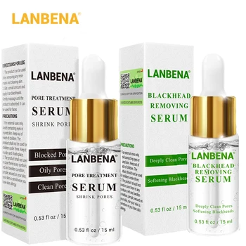 

LANBENA 2PCS Blackhead Removing Serum Deep Pore Treatment Serum Essence Shrink Pores Acne Skin Care Essence Treatment Shrink