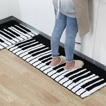Напольный коврик для туалета ванной комнаты коврик современный бытовой Простой ветер черный белый фортепиано узор Противоскользящий абсорбирующий кухонный коврик