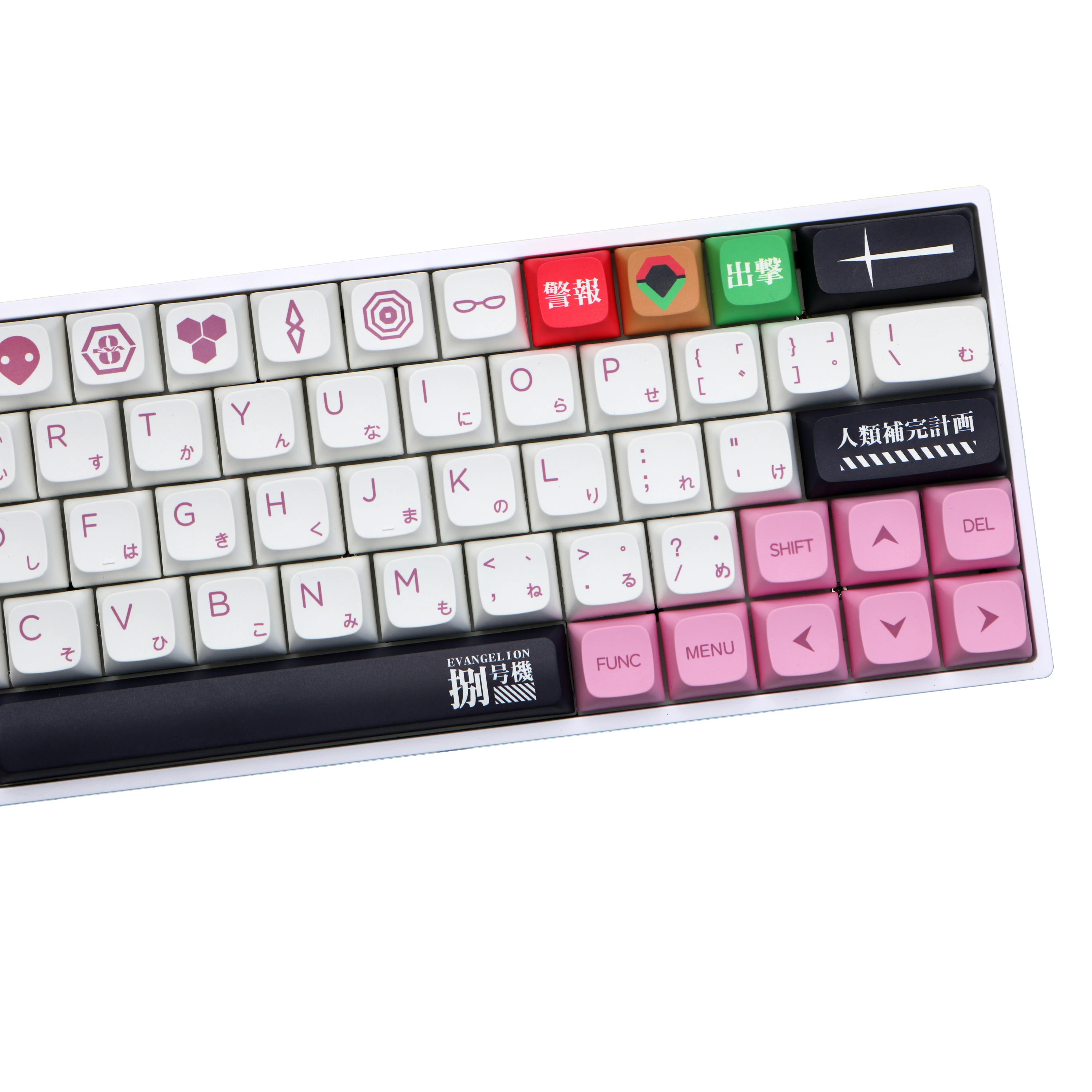 Pbt Dye Subbed Tema Key Cap Teclado Mecânico Xda Profile Keycaps Rosa Branco Vermelho Branco Set - Imagem 4