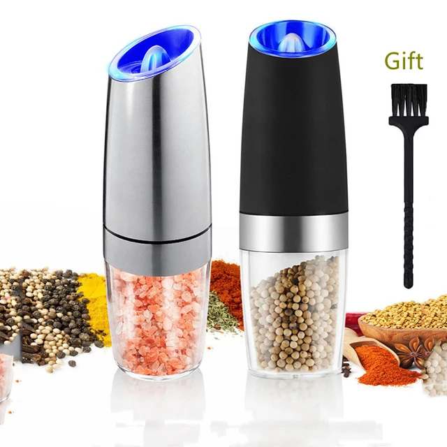 Stainless Steel Electric Black Pepper Mill Automatic Gravity Salt and Pepper  Grinder Shaker Kitchen Spice Grinder Tools - AliExpress