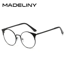MADELINY, круглые очки, оправа для женщин, оптическая металлическая оправа, прозрачные линзы, очки, компьютерные очки, Lunette De Vue Homme MA508