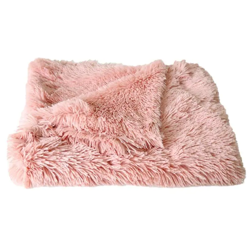 Light Pink Пушистое мягкое Флисовое одеяло для животных, коврик для собак, кошек, теплый коврик для сна, плюшевый матрас для собак - Цвет: Light Pink