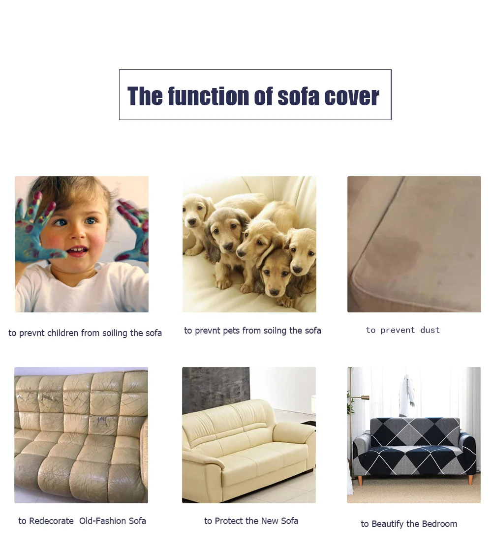 1-4 Seater Waterproof Printing All-inclusive Sofa Cover Elastic Stretch Couch Cover Slipcover Protector Home Decor