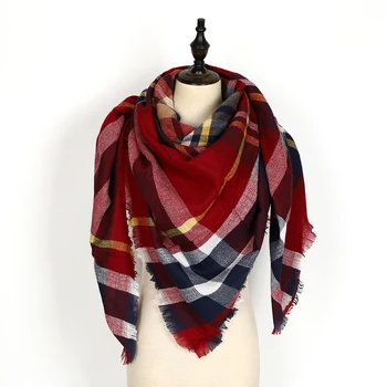 

10pcs/bag Womens Warm Long Shawl Wraps Large Scarves Knit Cashmere Feel Plaid Triangle Scar