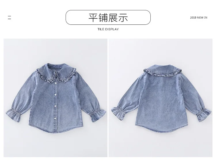 Girls Denim Blouse New Blouse For Girls Long Sleeve Kids Blouse For School Children Clothes 6 8 12 Years Teen Girl Costume
