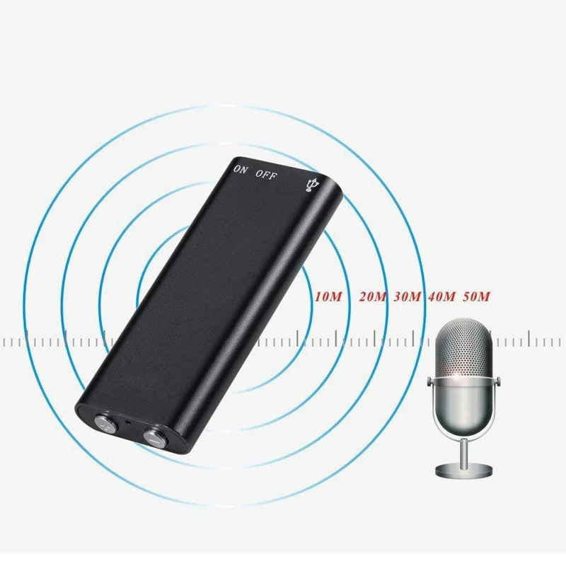 Профессиональный диктофон цифровой аудио мини диктофон с MP3-плеером USB флэш-накопитель запись музыки(16 Гб